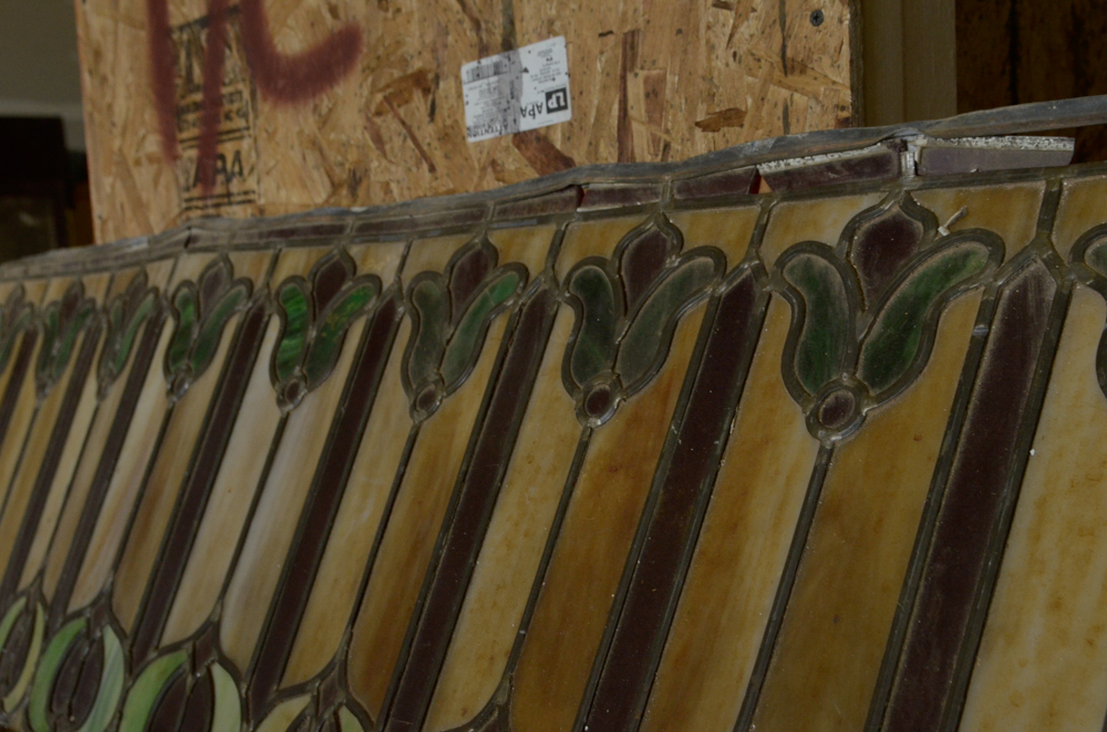 Pair of Unframed Tiffany Style Stained Glass Panels