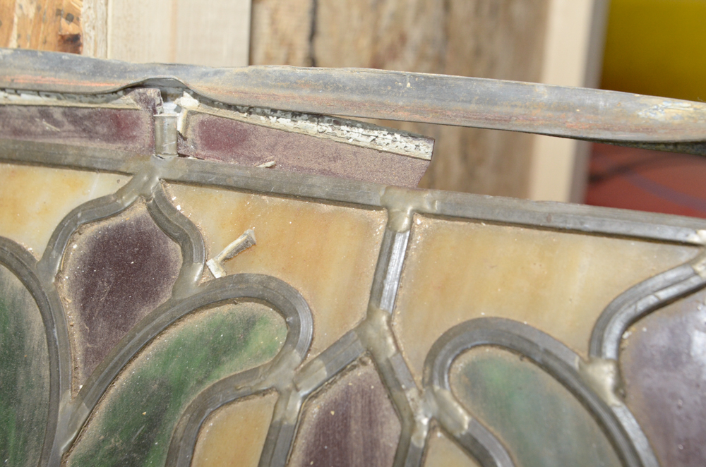 Pair of Unframed Tiffany Style Stained Glass Panels