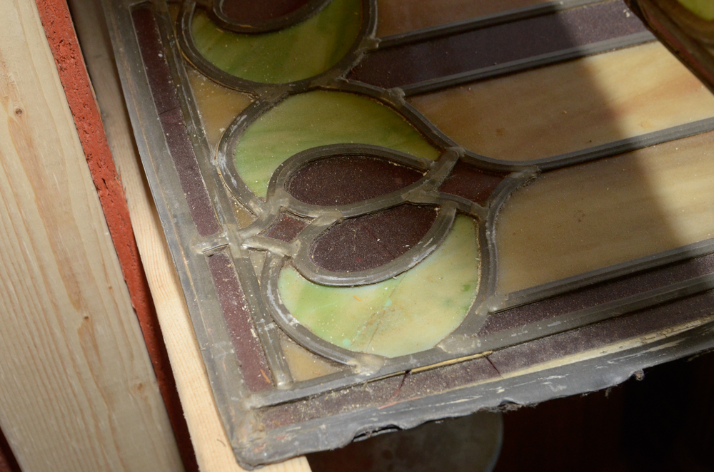 Pair of Unframed Tiffany Style Stained Glass Panels