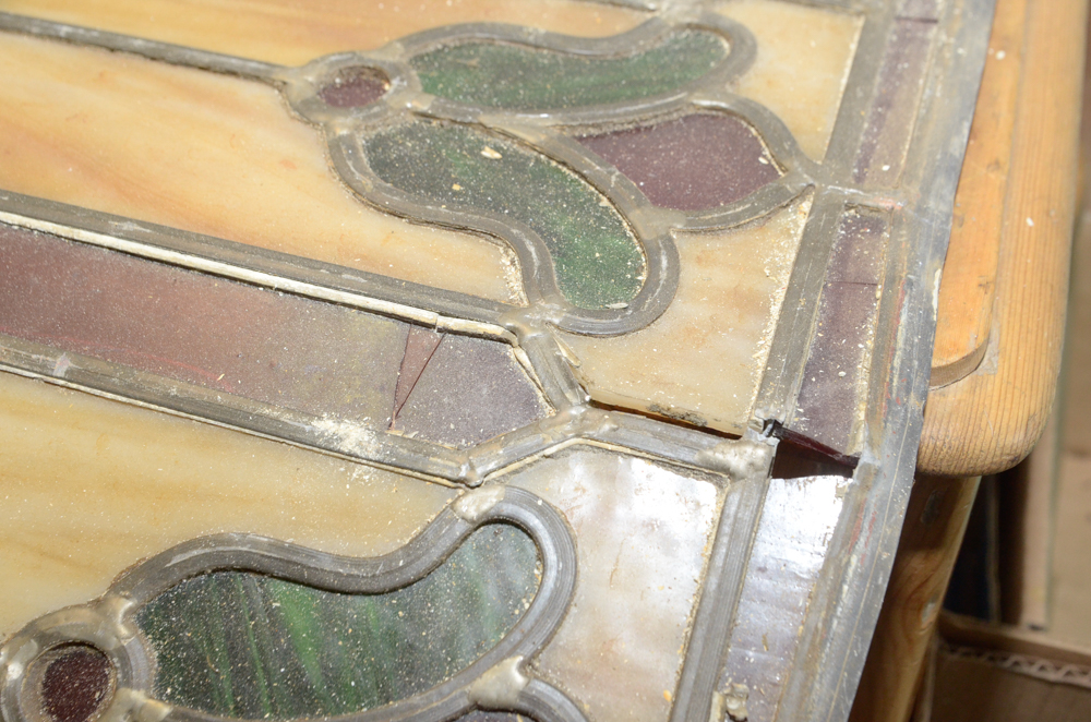 Pair of Unframed Tiffany Style Stained Glass Panels