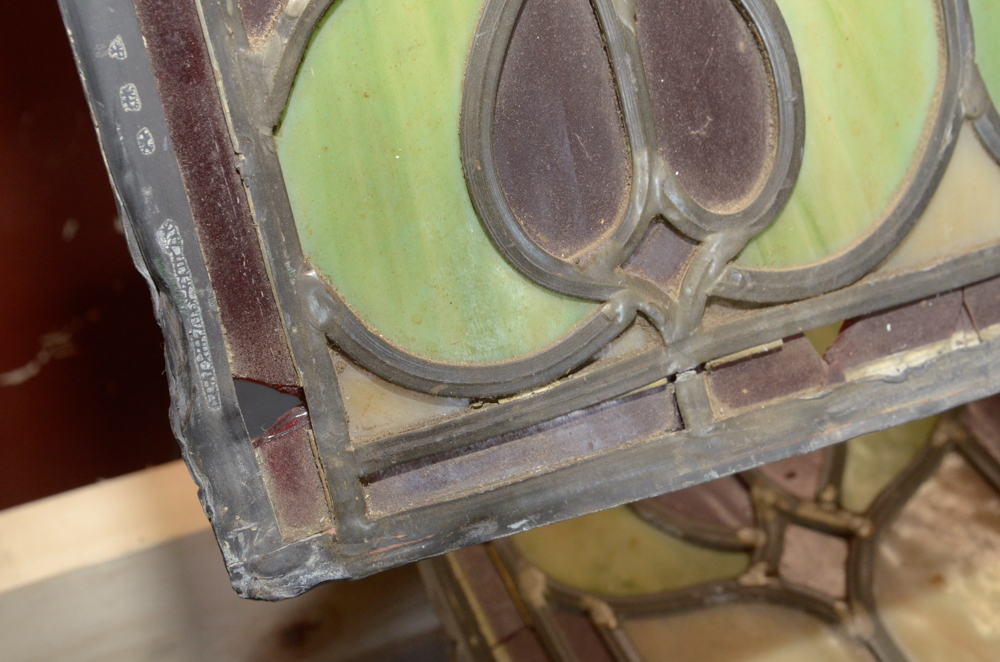 Pair of Unframed Tiffany Style Stained Glass Panels