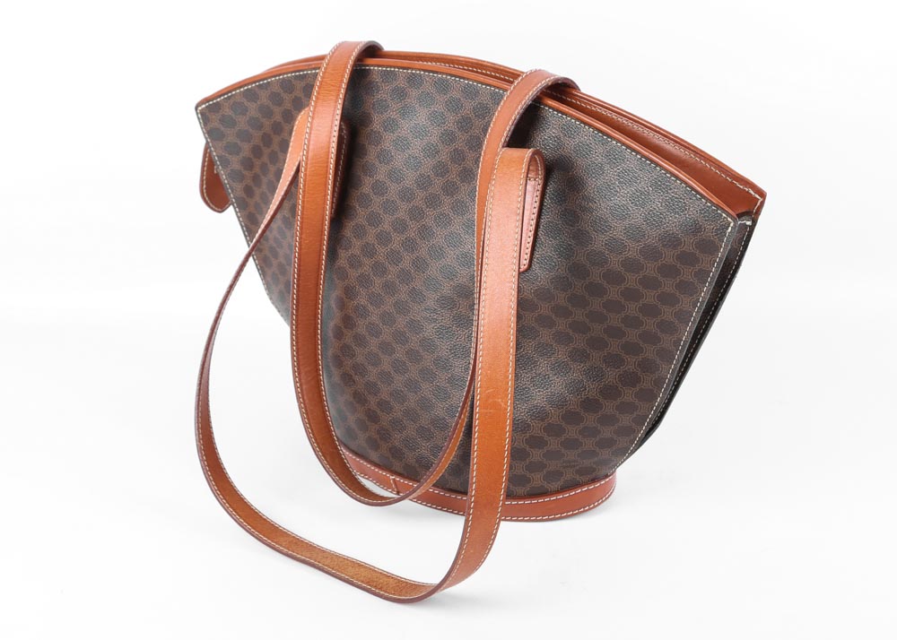 Celine Paris Signature Monogram Leather Handbag