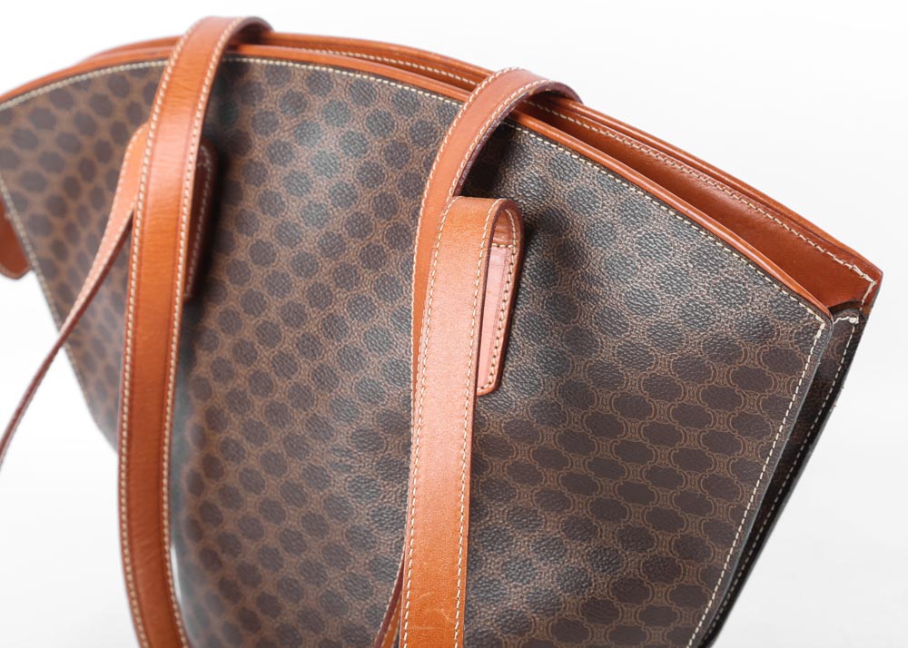 Celine Paris Signature Monogram Leather Handbag