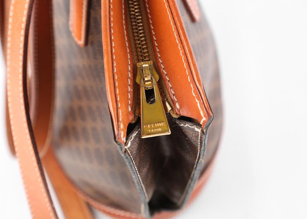 Celine Paris Signature Monogram Leather Handbag