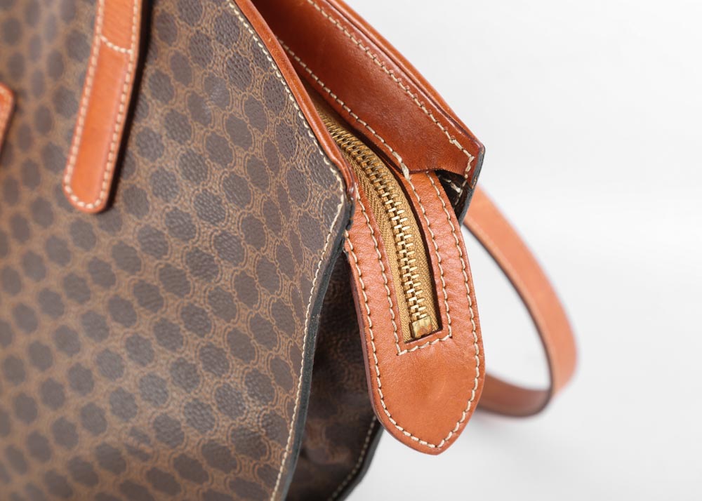 Celine Paris Signature Monogram Leather Handbag