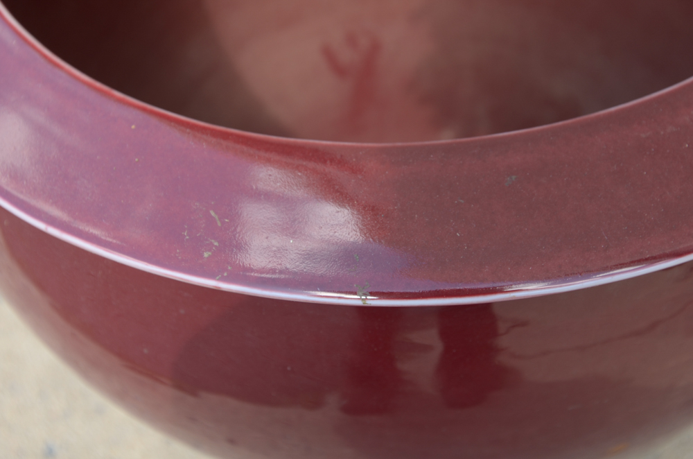 Pair of Red Ceramic Jardinières