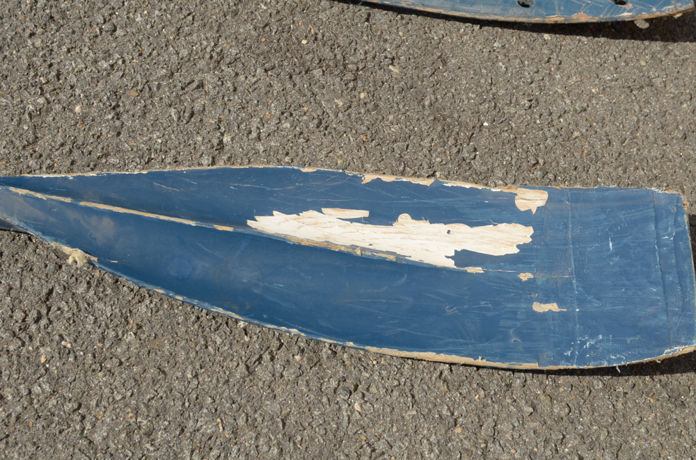 Group of Rowing Oars with Blue Blades