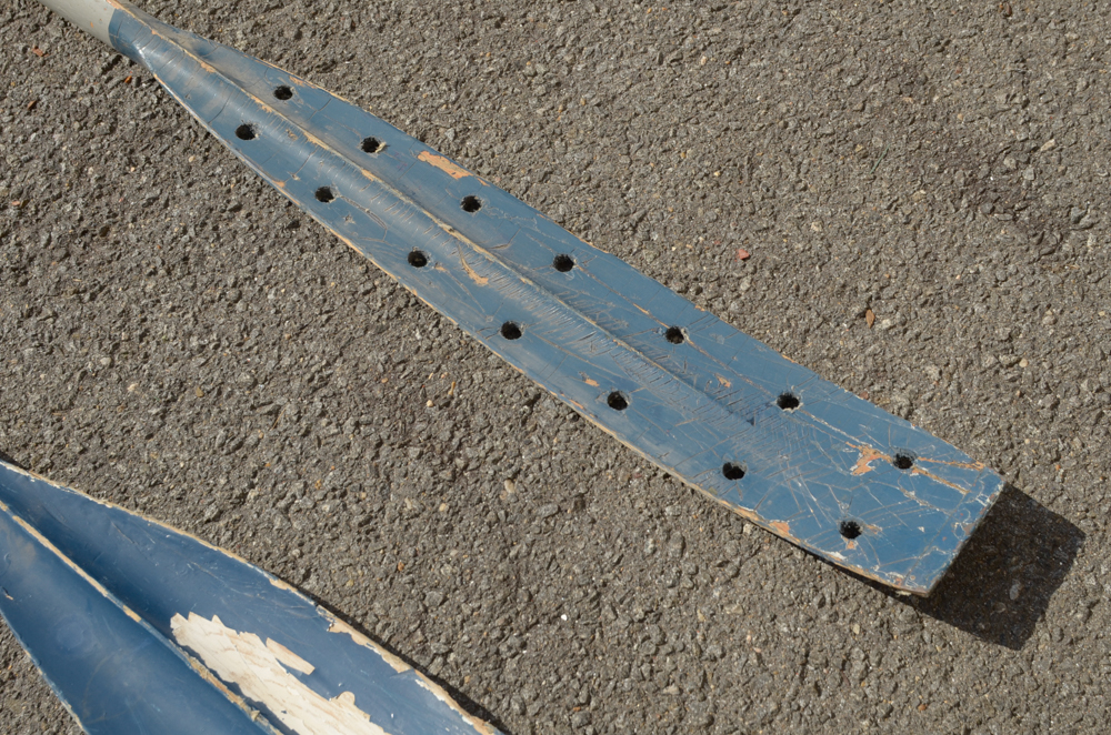 Group of Rowing Oars with Blue Blades