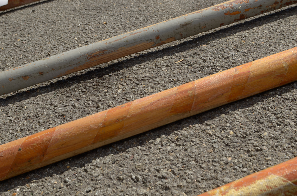 Group of Rowing Oars with Blue Blades