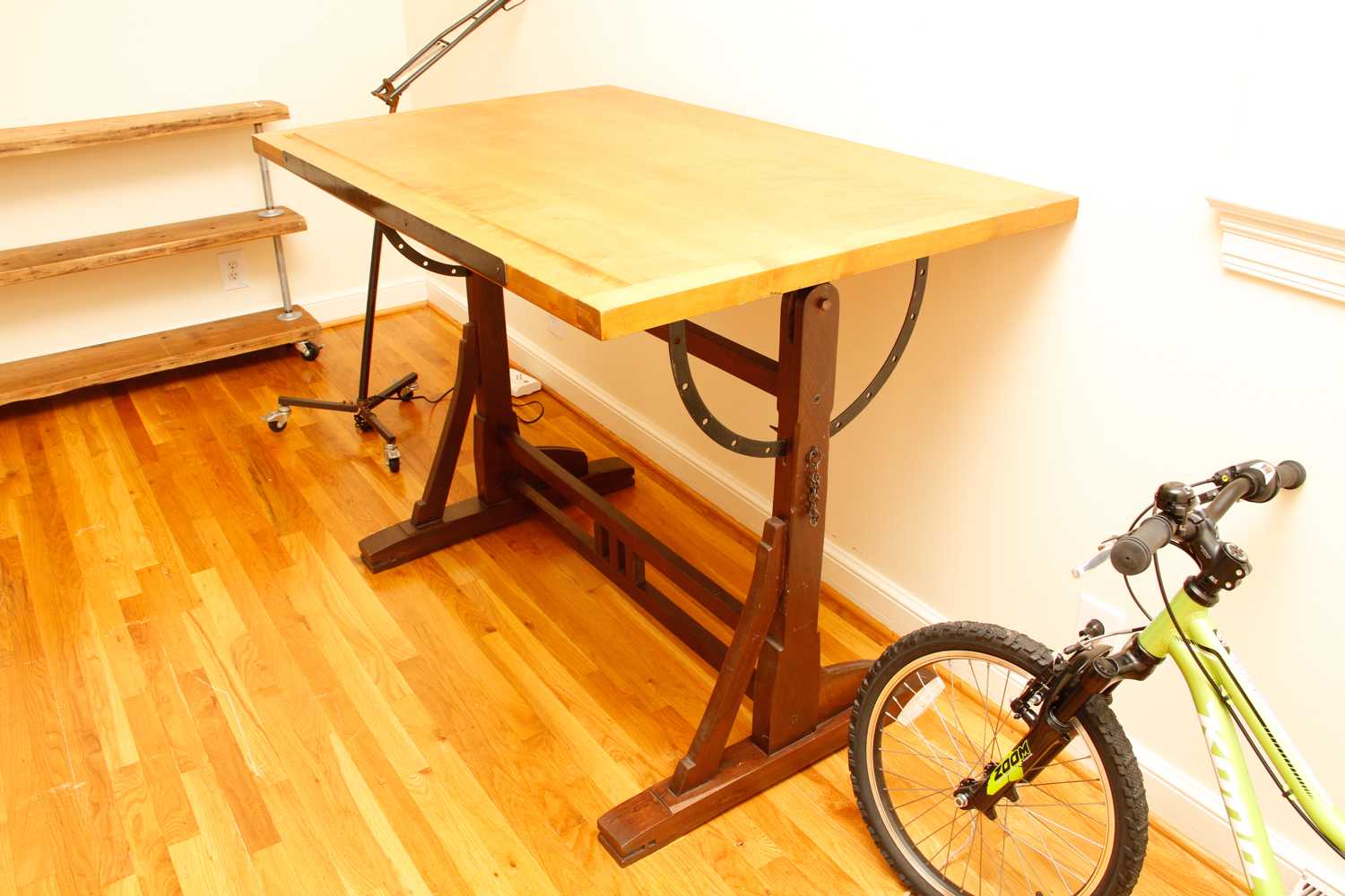 Metal and Wood Drafting Table