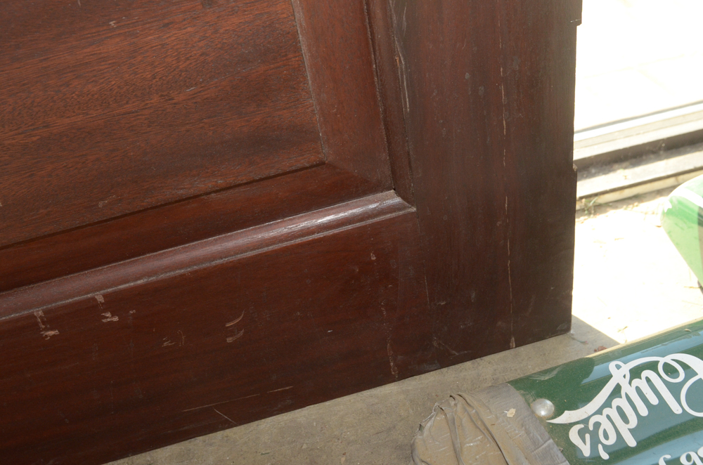 Wooden Paneled Door with Glass Insert