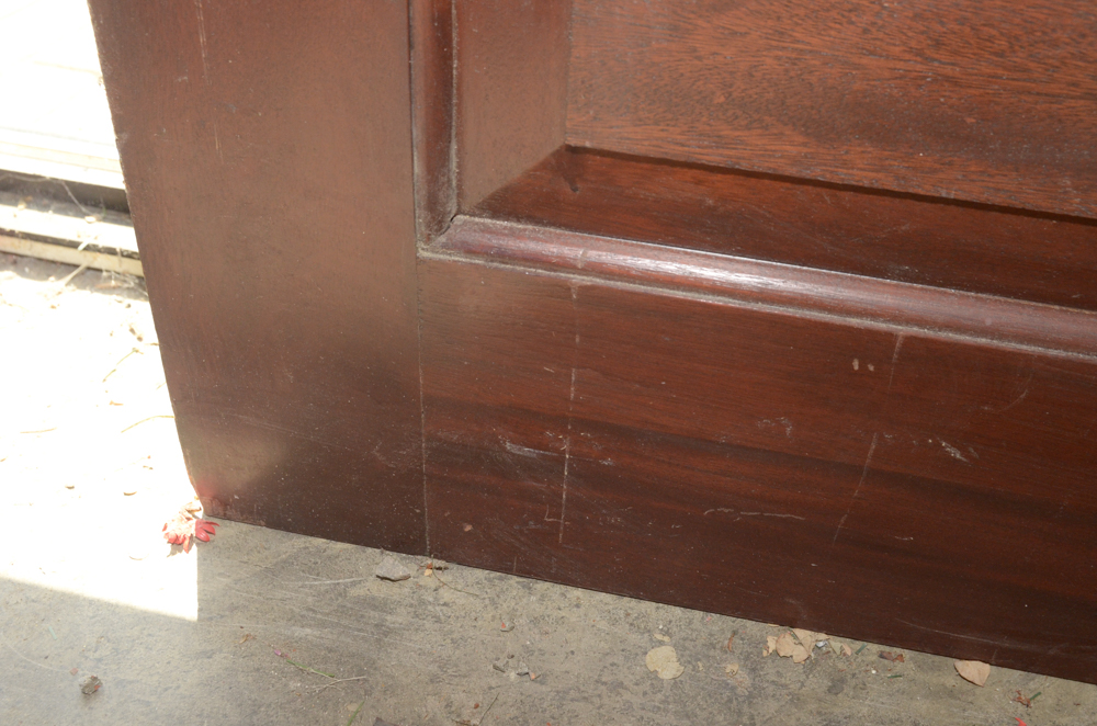 Wooden Paneled Door with Glass Insert