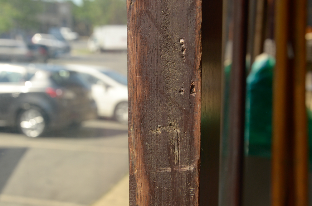 Wooden Paneled Door with Glass Insert