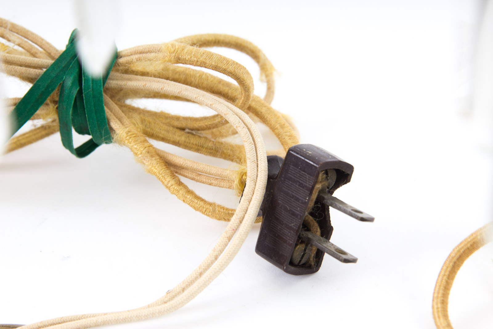 Antique Brass Lamps with Steuben "Pulled Feather" Pattern Glass Shades