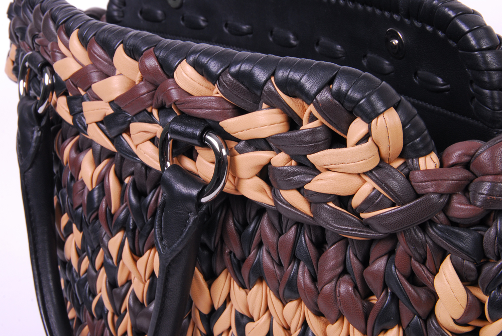 Prada Braided Leather Handbag with Wallet