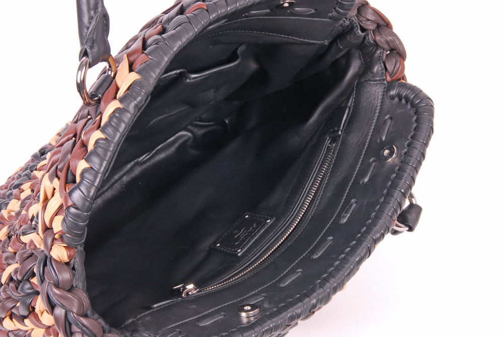 Prada Braided Leather Handbag with Wallet