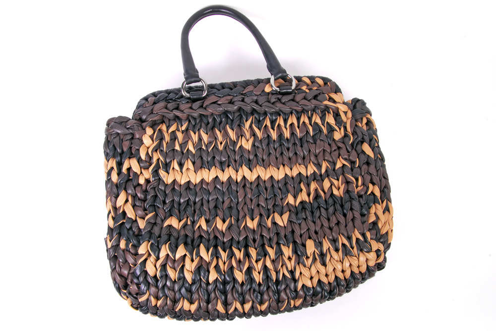 Prada Braided Leather Handbag with Wallet