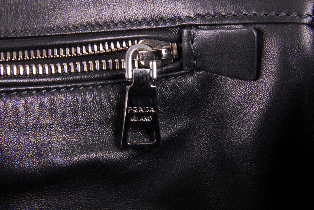 Prada Braided Leather Handbag with Wallet