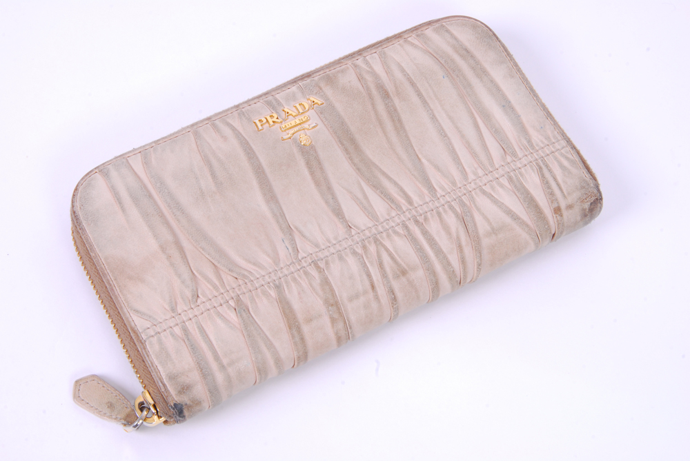 Prada Braided Leather Handbag with Wallet