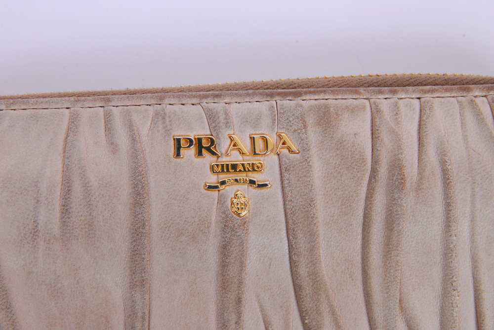 Prada Braided Leather Handbag with Wallet