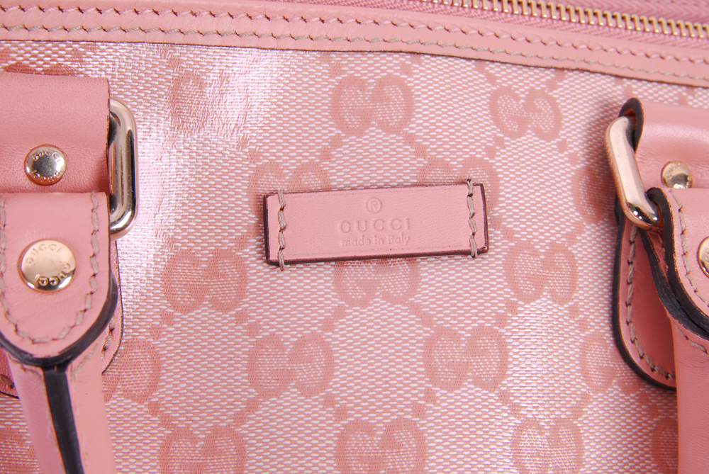 Gucci Pink GG Coated Canvas Top Handle Tote Bag