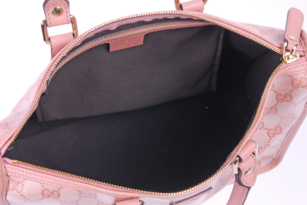 Gucci Pink GG Coated Canvas Top Handle Tote Bag