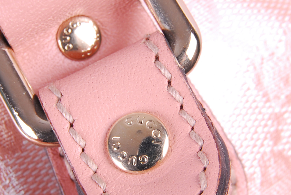 Gucci Pink GG Coated Canvas Top Handle Tote Bag