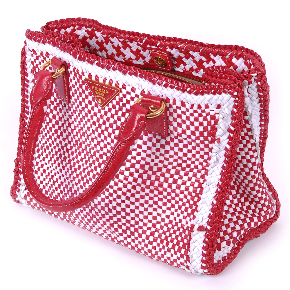 Prada Madras Woven Leather Bag