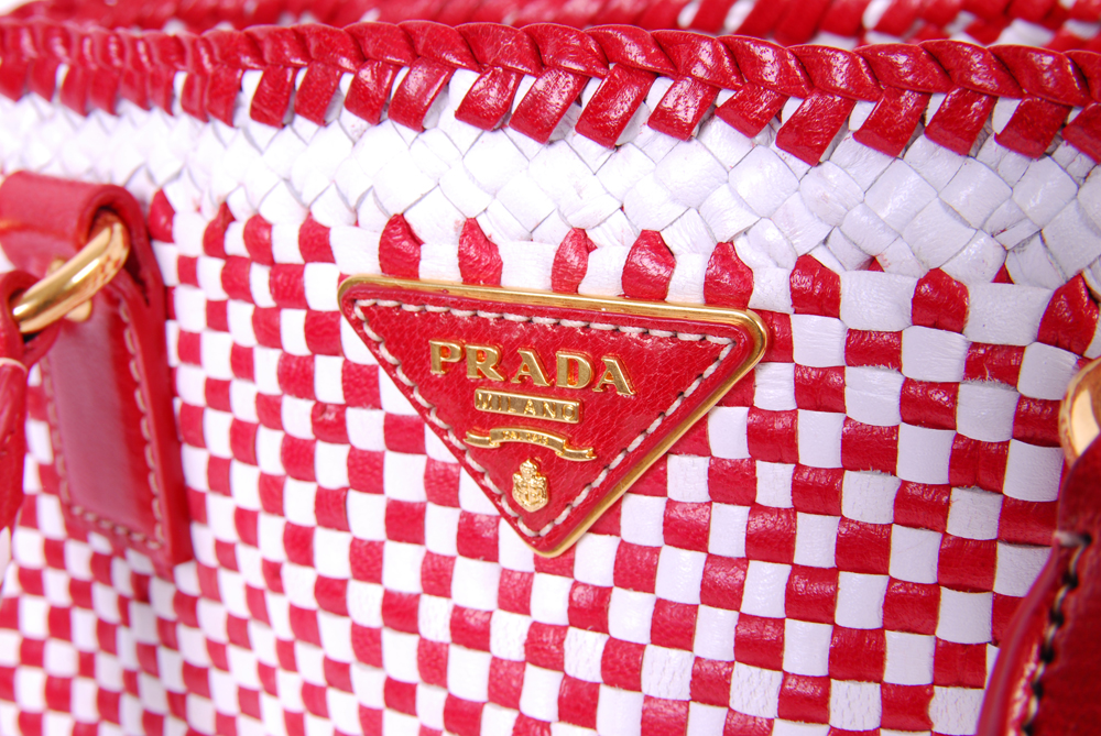 Prada Madras Woven Leather Bag