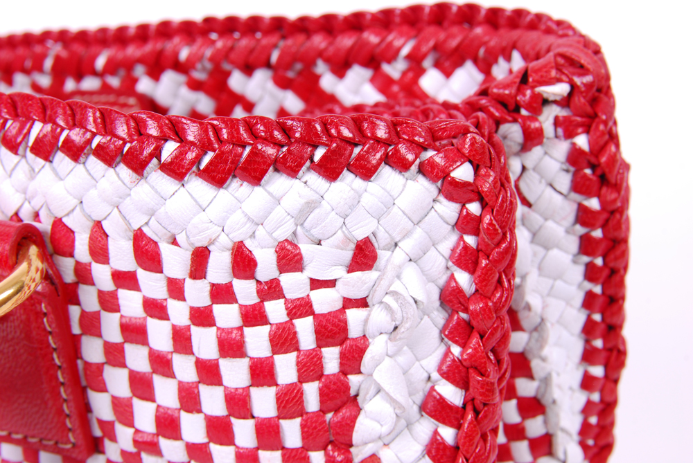Prada Madras Woven Leather Bag