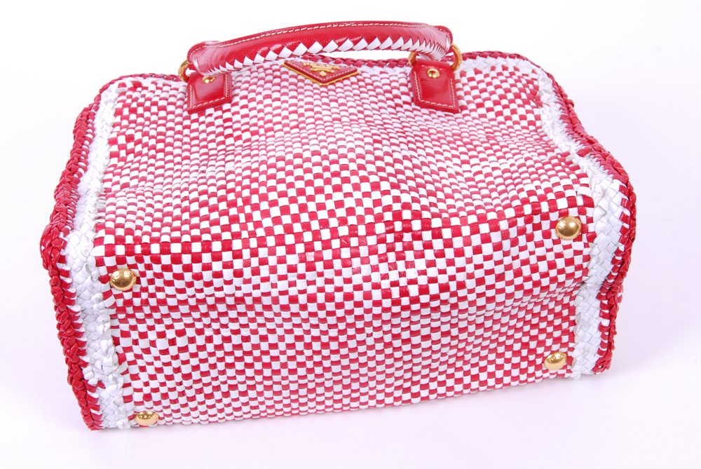 Prada Madras Woven Leather Bag