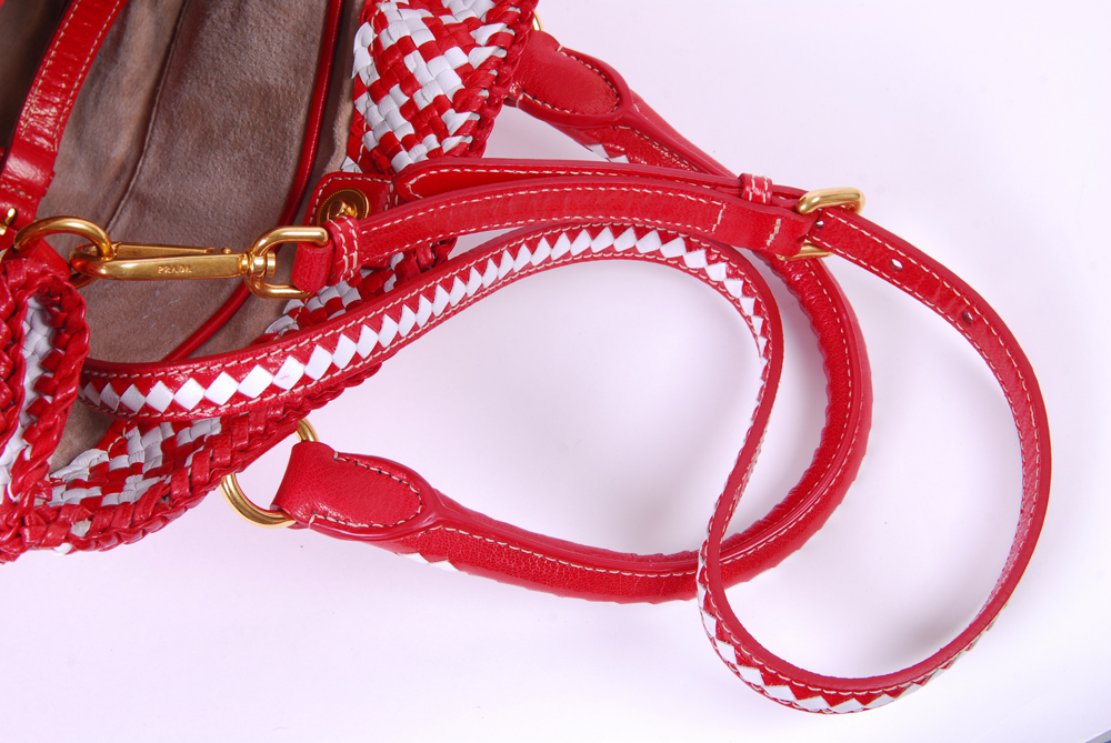 Prada Madras Woven Leather Bag