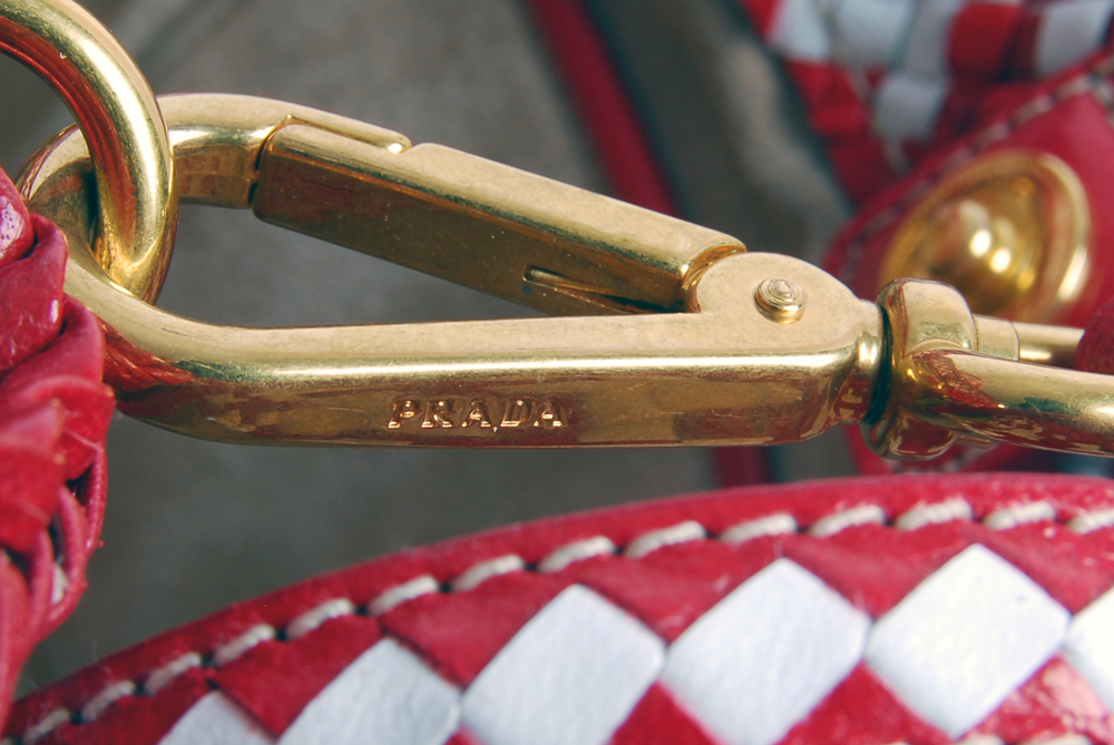 Prada Madras Woven Leather Bag