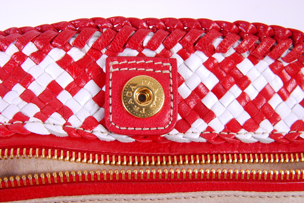 Prada Madras Woven Leather Bag