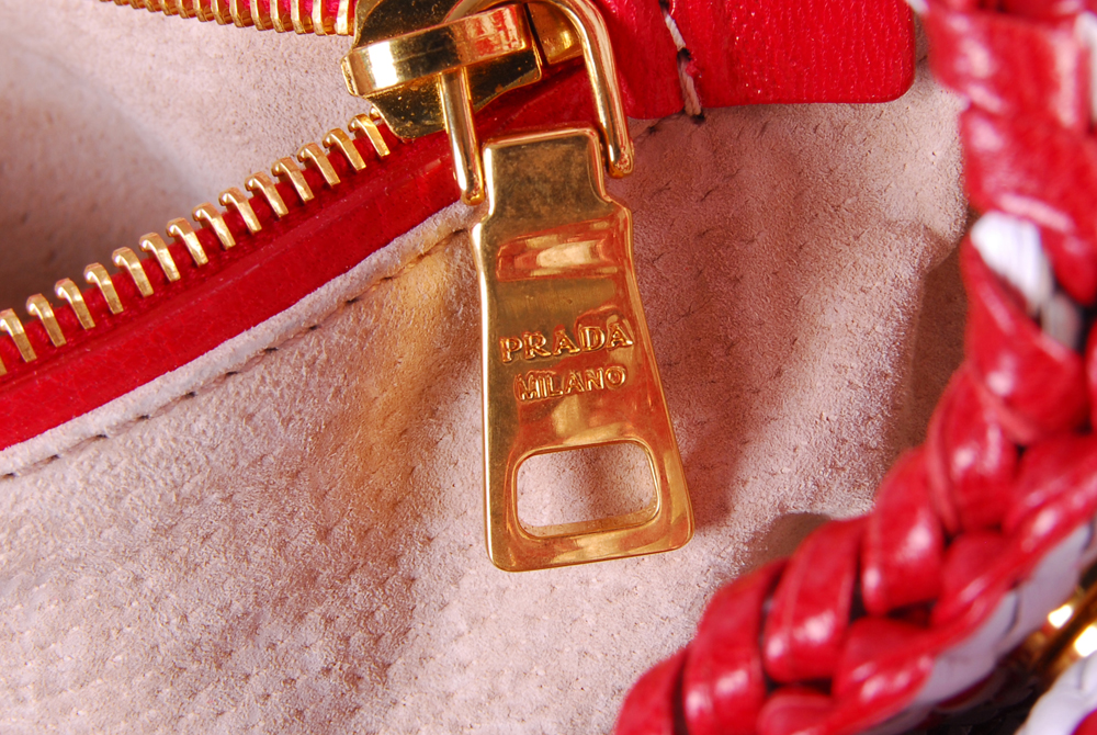 Prada Madras Woven Leather Bag