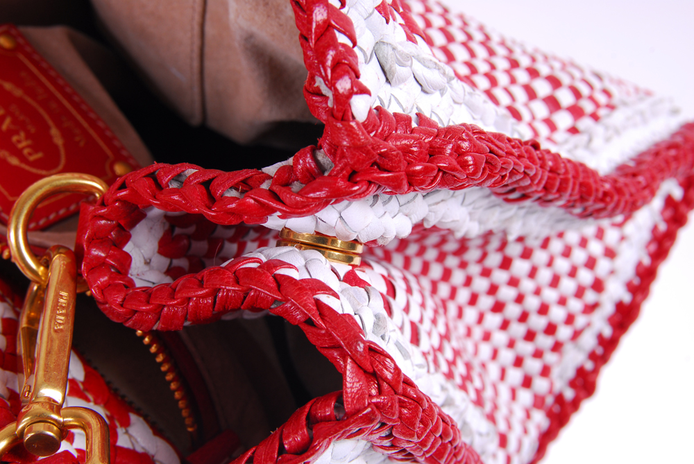 Prada Madras Woven Leather Bag