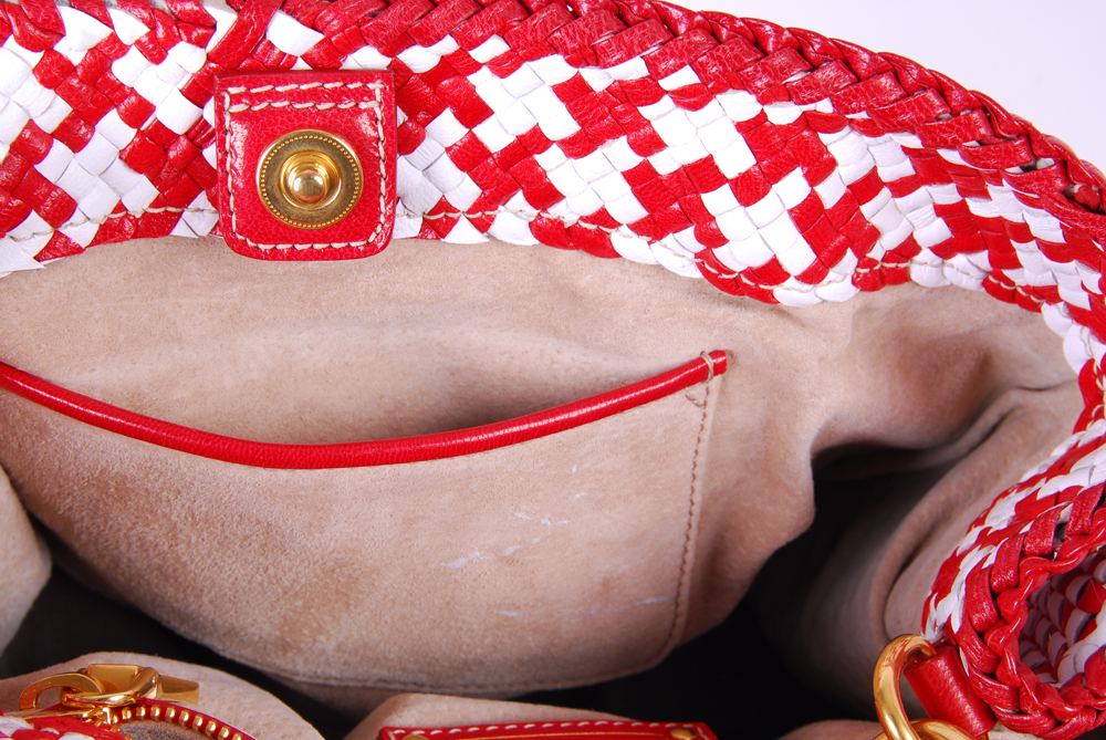 Prada Madras Woven Leather Bag