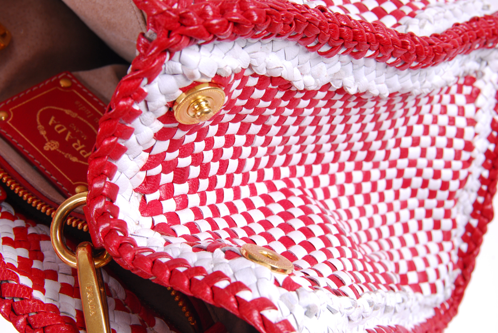 Prada Madras Woven Leather Bag