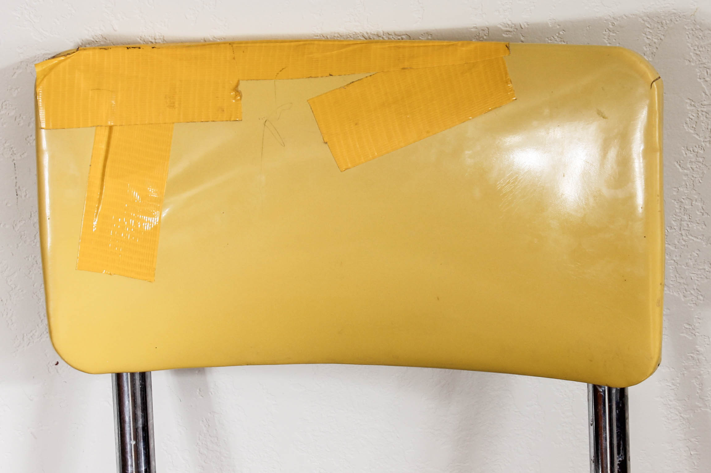 Retro Yellow and Black Dining Table with Vinyl Chairs by Kuehne