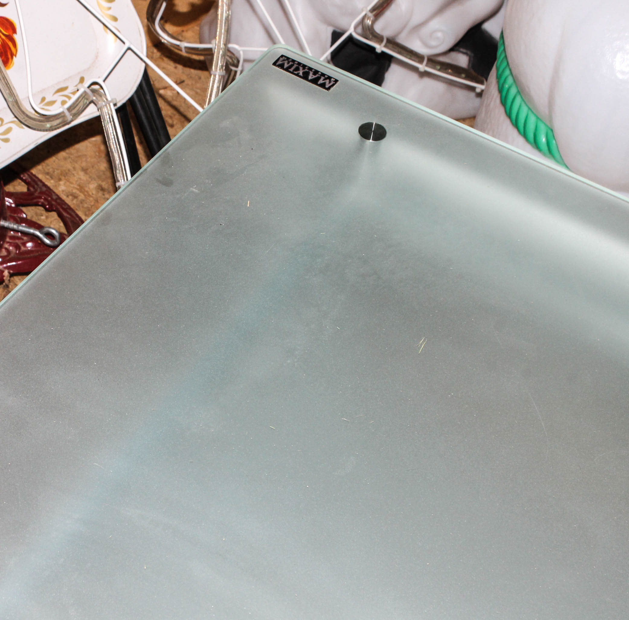 Glass and Silver Tone Entertainment Stand by Maxim Magazine