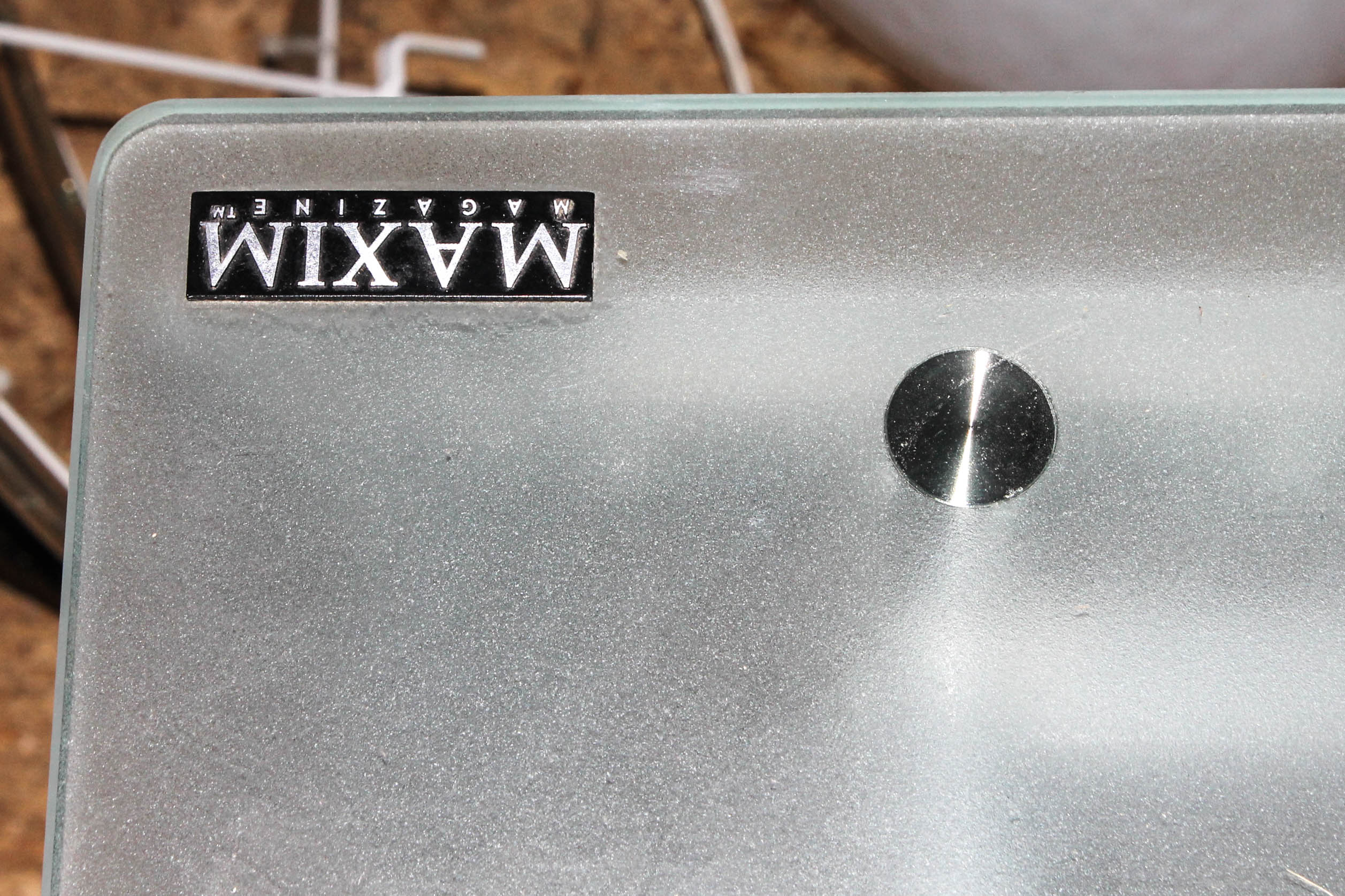 Glass and Silver Tone Entertainment Stand by Maxim Magazine