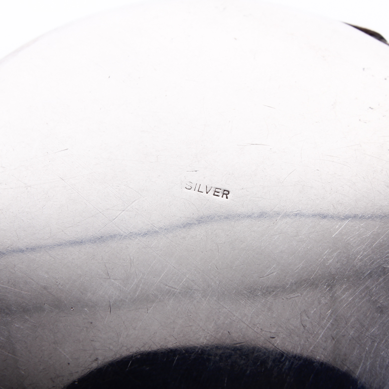 Vintage Etched Sterling Silver Compact