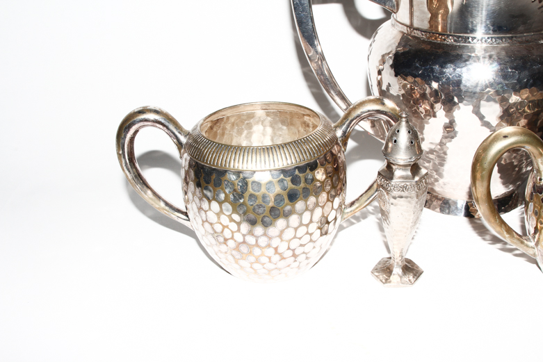 Collection of Hammered Silver-Plated Items and More