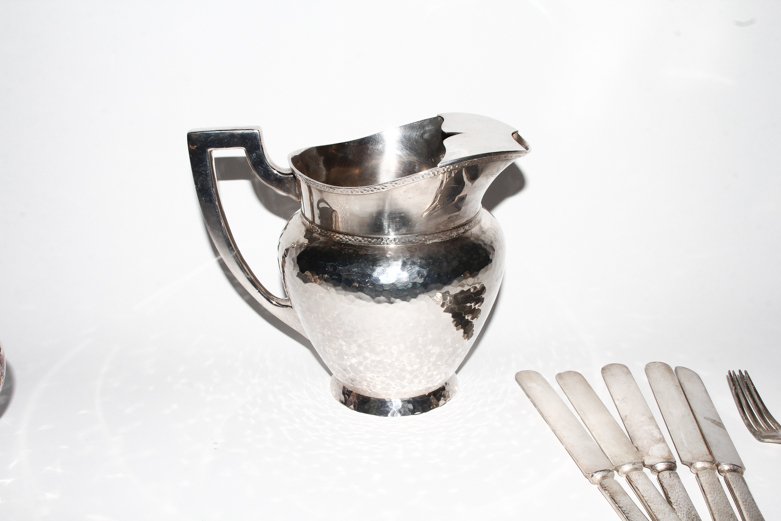 Collection of Hammered Silver-Plated Items and More