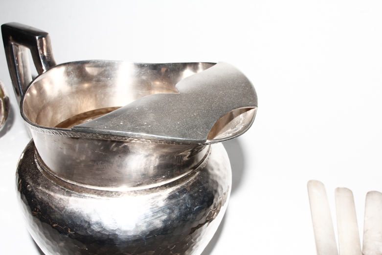 Collection of Hammered Silver-Plated Items and More