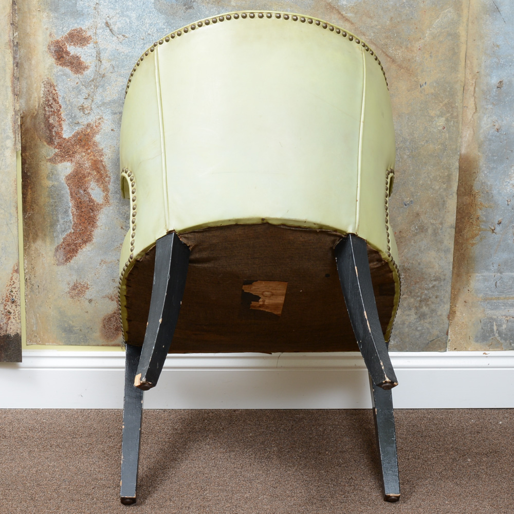 Mid Century Modern Green Leather Chairs