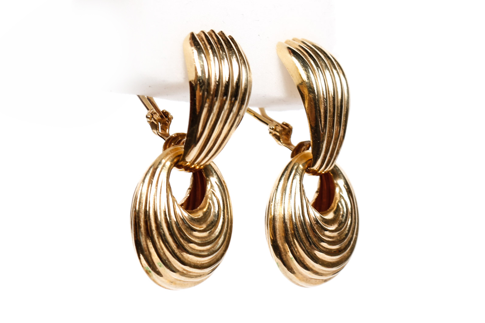 14K Yellow Gold Door Knocker Earrings
