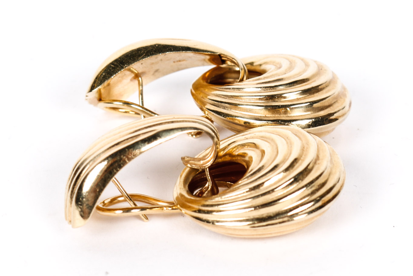 14K Yellow Gold Door Knocker Earrings