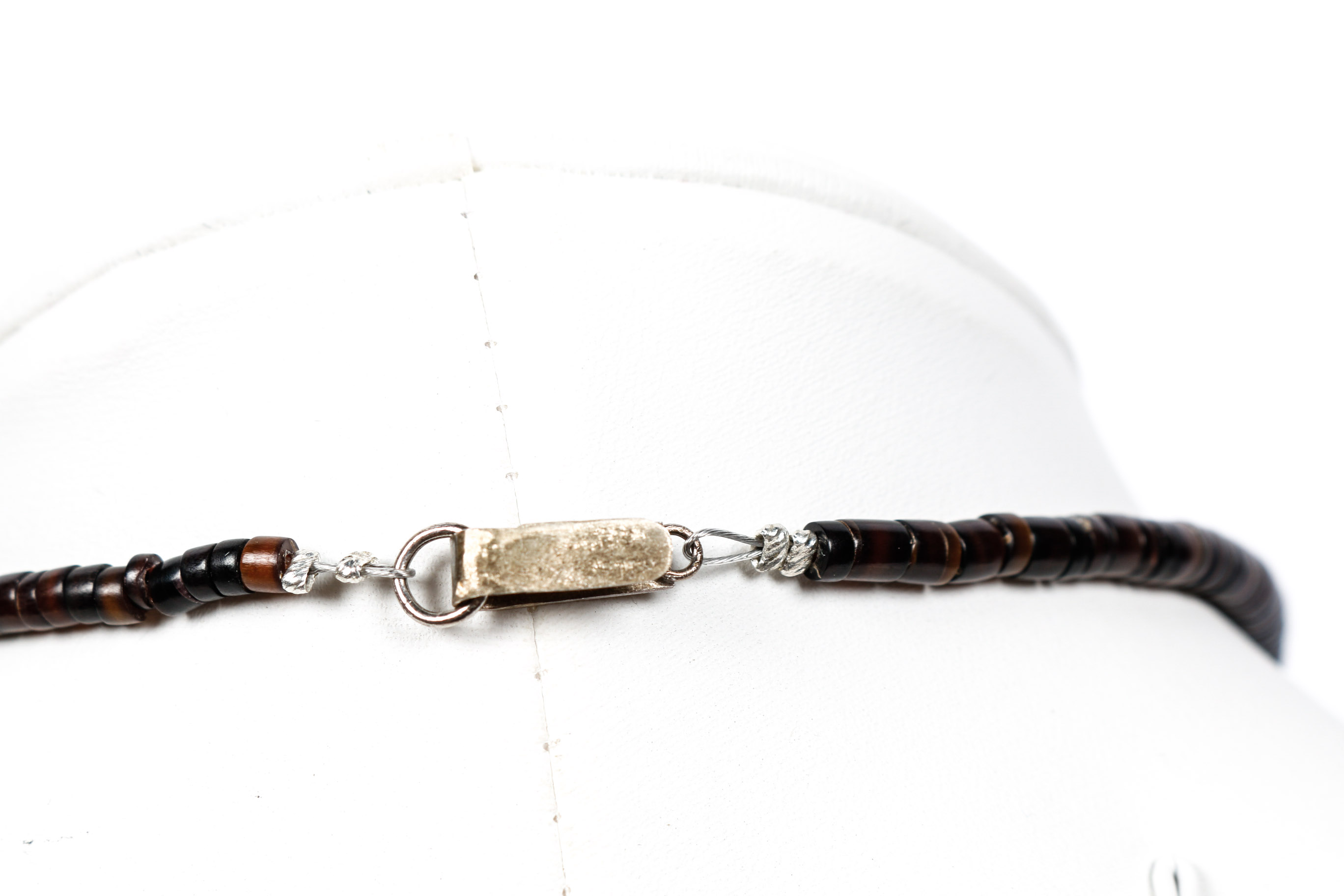 Sterling Silver Magnesite and Bone Necklace