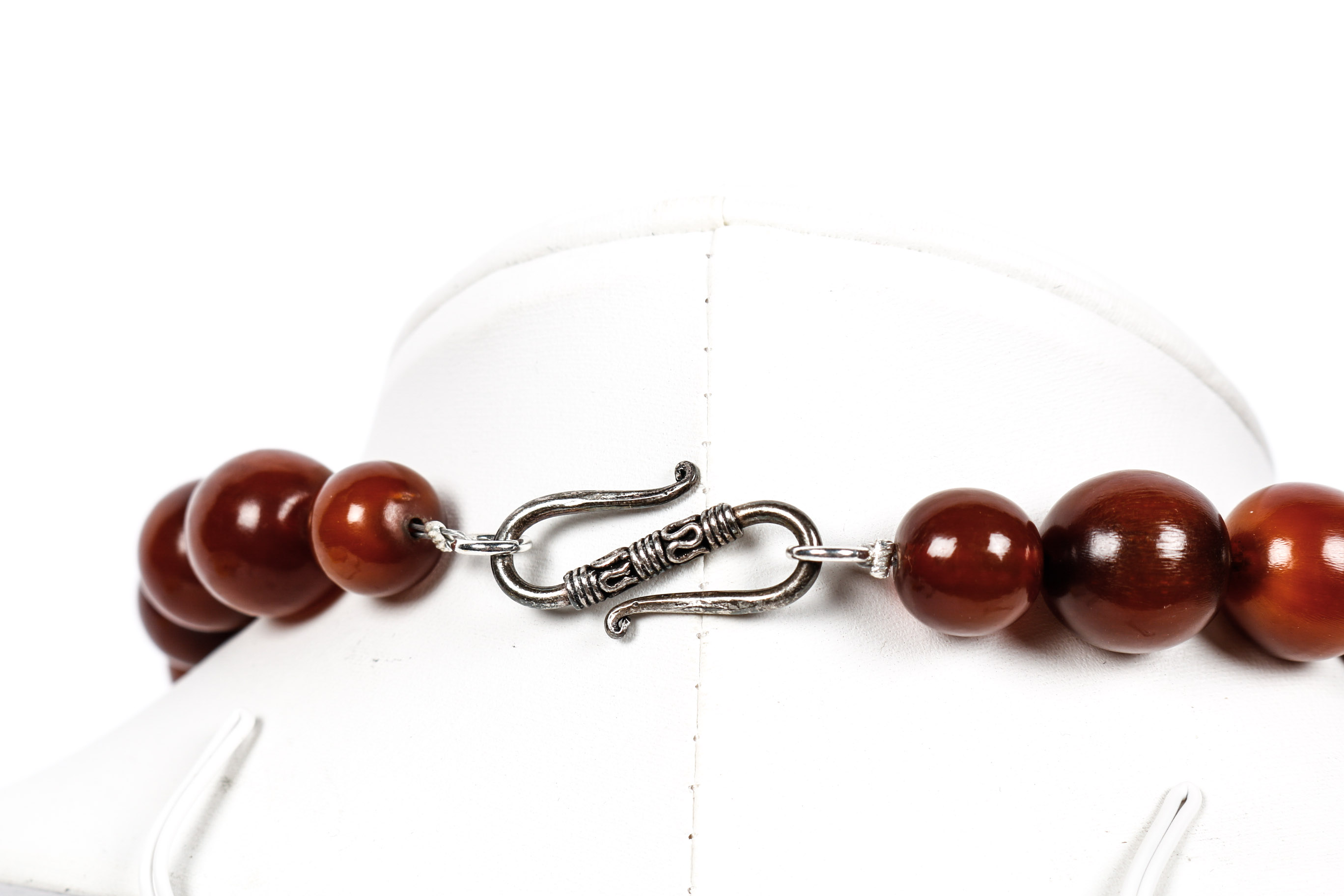 Pair of Sterling Silver Horn Bone Necklaces